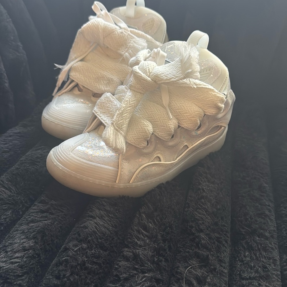 Lanvin White and Silver Sneakers Fashion-Forward Design